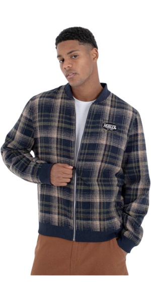 2026 Hurley Mens League Bomber Jacket MJKEU00043 - Black